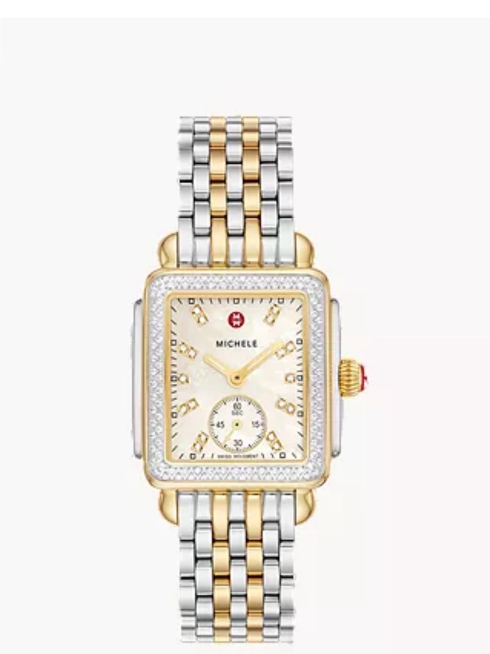 Michele Deco Mid Two-Tone 18K Gold Plated Diamond Watch